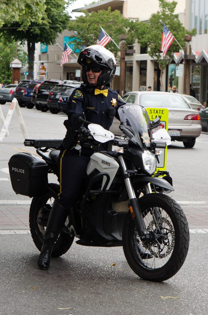 Woman on Electric Motorcycle