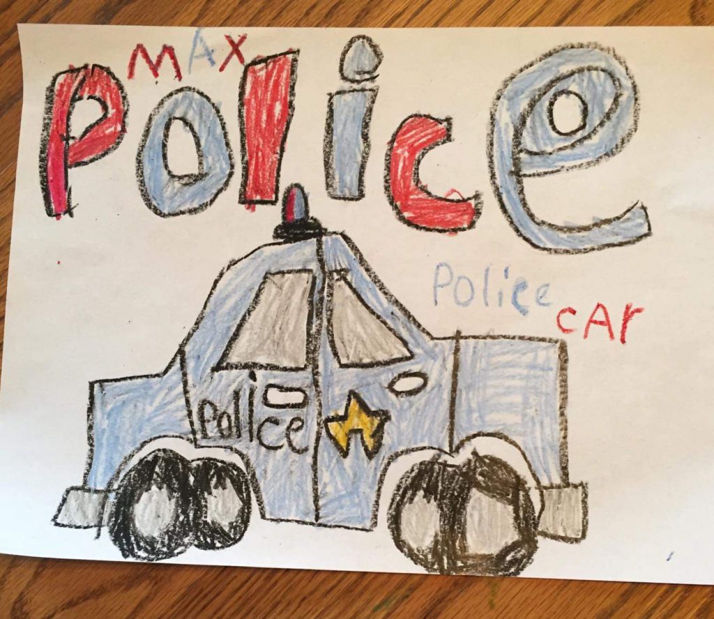 Kids drawing police car