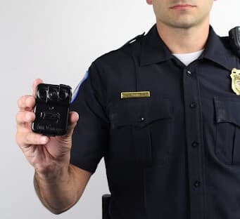 Police holding bodycam